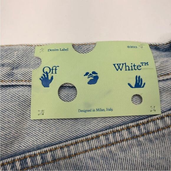 Off-White Frayed Hem Bleach shorts blue no color - 27 - Picture 10 of 15